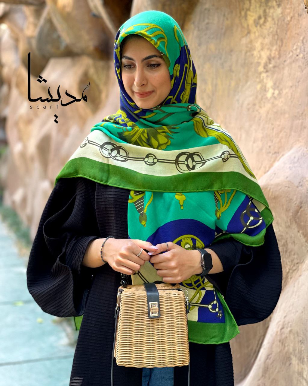 روسری کشمیر برند هرمس دور دوخت فرانسه