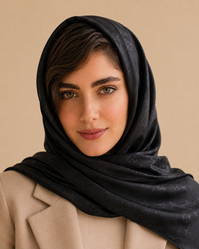 روسری ژکاراد مشکی طرح لویی ویتون